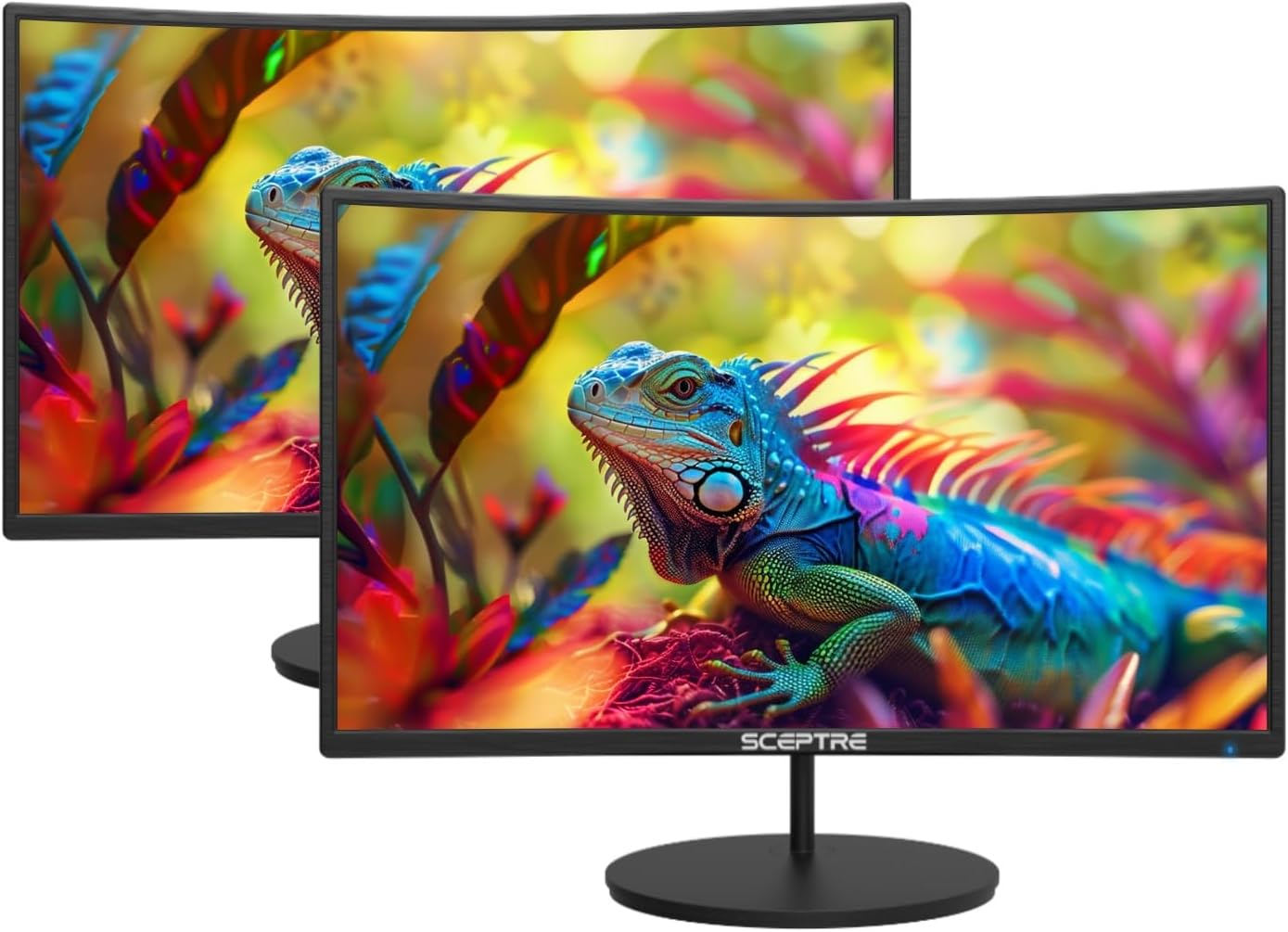 2X Pack - Curved 27 Inch Monitor FHD 100Hz Computer Monitor, HDMI X2 R1500 1ms 100% sRGB Build-in Speakers, Wall Mount, Tilt, Professional and Gaming Monitor – Machine Black, 2X Pack (C275W Series) - Image 3